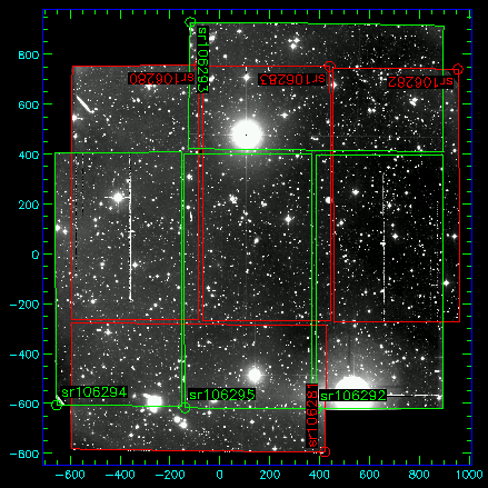 DRAWNDF screenshot with outlines plotted over a mosaic