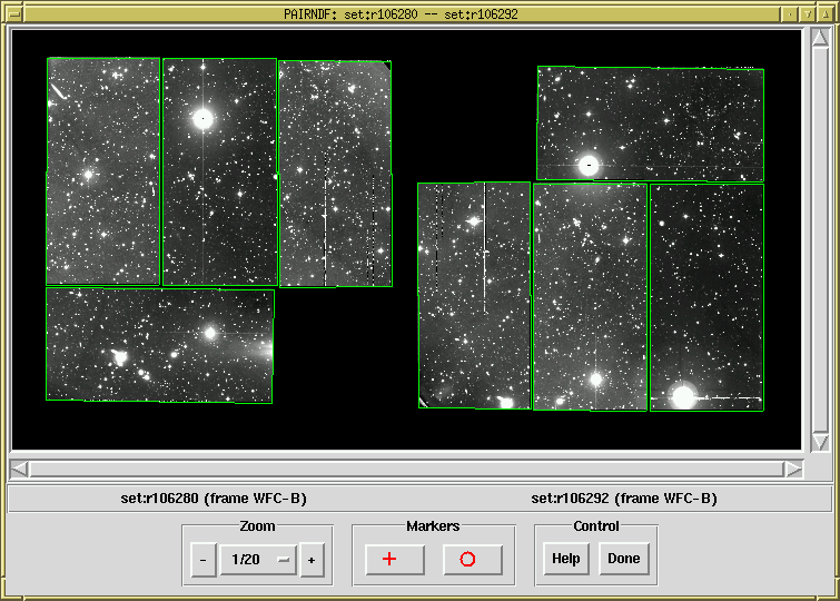 PAIRNDF screenshot showing the aligner widget with WFC sets